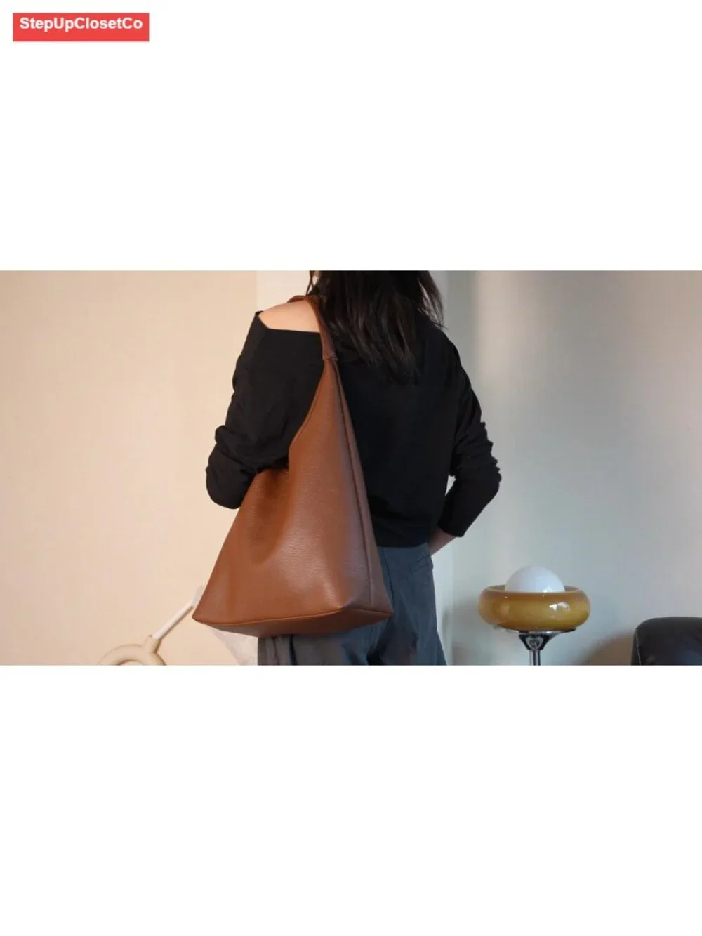Vegan Leather Slouchy Hobo Bag with Matching Mini Purse Set